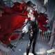 Phantom stands in his castle, brandishing a sword.
